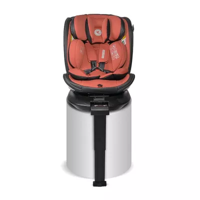 Scaun auto Estate, isofix, cu picior de sprijin, baza rotativa 360 grade, de la 0 luni pana la 12 ani, 40-150 cm, Ginger