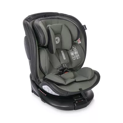 Scaun auto Estate, isofix, cu picior de sprijin, baza rotativa 360 grade, de la 0 luni pana la 12 ani, 40-150 cm, Verde