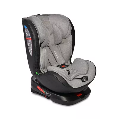 Scaun auto Nebula, i-Size, Isofix, baza rotativa, de la 0 luni pama la 12 ani, 40-150 cm, Gri