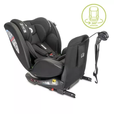 Scaun auto pentru copii, Ares, i-Size, Isofix, anti rebound bar, rotativ, 40-150 cm, 0 luni-12 ani, Black