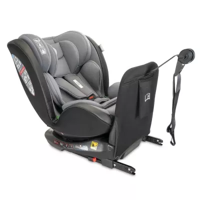 Scaun auto pentru copii, Ares, i-Size, Isofix, anti rebound bar, rotativ, 40-150 cm, 0 luni-12 ani, Grey