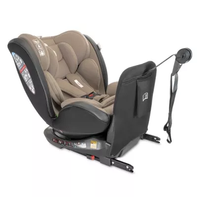 Scaun auto pentru copii, Ares, i-Size, Isofix, anti rebound bar, rotativ, 40-150 cm, 0 luni-12 ani, Beige