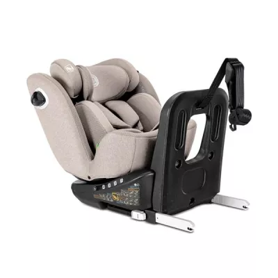 Scaun auto pentru copii, Auriga, i-Size, Isofix, anti rebound bar, rotativ 360, SPS, 0 luni-12 ani, 40-150 cm, Beige