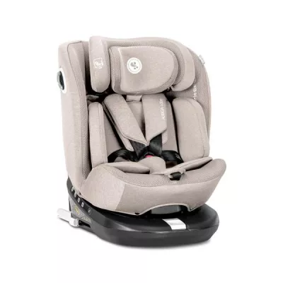 Scaun auto pentru copii, Auriga, i-Size, Isofix, anti rebound bar, rotativ 360, SPS, 0 luni-12 ani, 40-150 cm, Beige