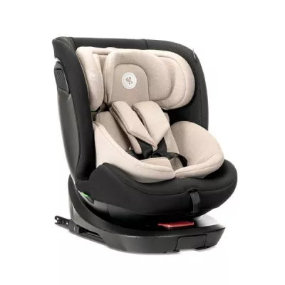i-Size - Scaun auto pentru copii, Concord Pro, Isofix, picior de sprijin, rotativ 360, cu perna de calatorie, 40-150 cm, 0 luni-12 ani, Beige, bebelorelli.ro
