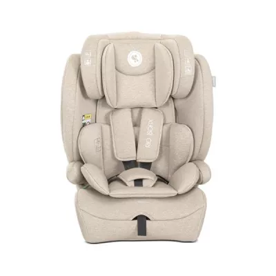 i-Size - Scaun auto pentru copii, Rio, Isofix, 76-150 cm, 15 Luni-12 Ani, tetiera reglabila prin mecanism, Beige new, bebelorelli.ro