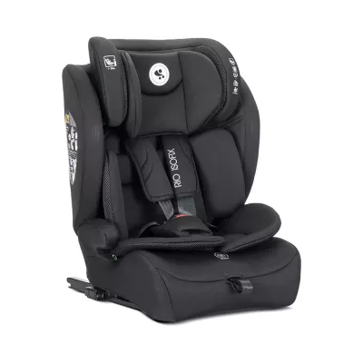 Scaun auto pentru copii, Rio, Isofix, 76-150 cm, 15 Luni-12 Ani, tetiera reglabila prin mecanism Black