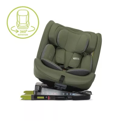 Scaun auto pentru copii, Rodeo, i-Size, Isofix, rotativ, 0 luni-12 ani, 40-150 cm, Green & Grey