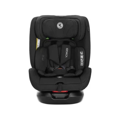 Scaun auto pentru copii, Voyager, i-Size, inclusa pernuta de calatorie, 0 luni-12 ani, 40-150 cm, Black