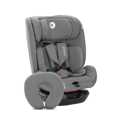 Scaun auto pentru copii, Voyager, i-Size, inclusa pernuta de calatorie, tetiera reglabila, 0 luni-12 ani, 40-150 cm, Grey