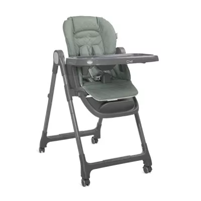 Scaune de Masa - Scaun de masa inalt pentru copii 3 in 1, Chef, reglabil mutiple pozitii, Green Leather, bebelorelli.ro