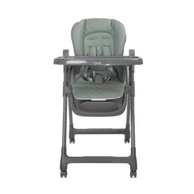 Scaun de masa inalt pentru copii 3 in 1, Chef, reglabil mutiple pozitii, Green Leather