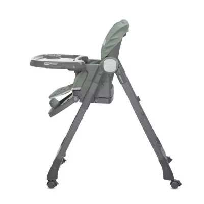 Scaun de masa inalt pentru copii 3 in 1, Chef, reglabil mutiple pozitii, Green Leather
