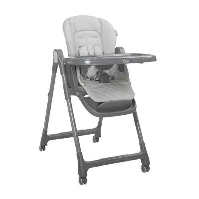 Scaune de Masa - Scaun de masa inalt pentru copii 3 in 1, Chef, reglabil mutiple pozitii, Grey Leather, bebelorelli.ro