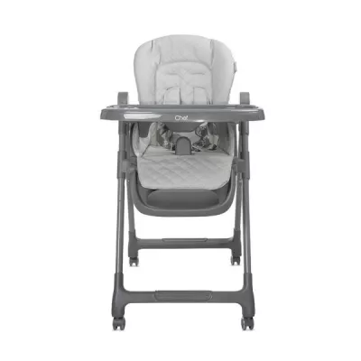 Scaun de masa inalt pentru copii 3 in 1, Chef, reglabil mutiple pozitii, Grey Leather