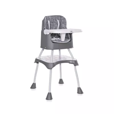 Scaune de Masa - Scaun de masa inalt pentru copii, Trick, convertibil 3in1, Grey Candy, bebelorelli.ro