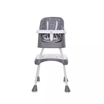 Scaun de masa inalt pentru copii, Trick, convertibil 3in1, Grey Candy