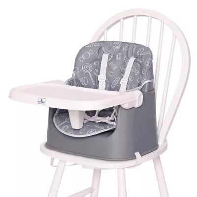 Scaun de masa inalt pentru copii, Trick, convertibil 3in1, Grey Candy