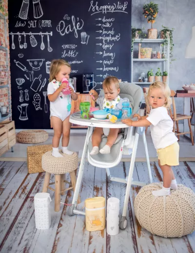 Scaun de masa Party, spatar reglabil, cadru aluminiu, pliere compacta, Gri Cool Leather