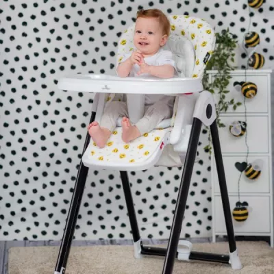 Scaun de masa, Party, reglabil, cadru usor din aluminiu, 6 luni+, Beige Leather