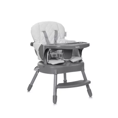 Scaun de masa pentru copii 3 in 1, Siesta, Grey Leather