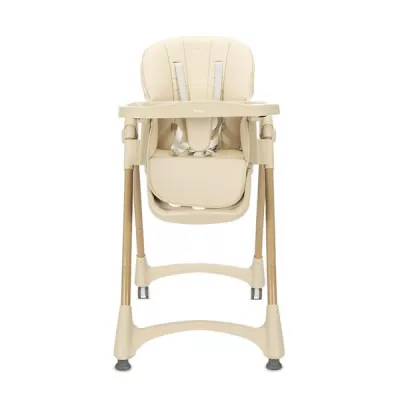 Scaun de masa pentru copii, Remo, reglabil pe inaltime in 8 pozitii, spatar rabatabil 4 pozitii, tava dubla detasabila, roti silicon, Beige