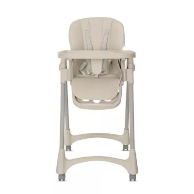 Scaune de Masa - Scaun de masa pentru copii, Tummy Time, reglabil multiple pozitii, roti din silicon, Beige, bebelorelli.ro
