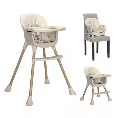 Scaun inalt de masa, Vanilla, 3 in 1, de la 6 luni pana la 6 ani (26kg), Beige