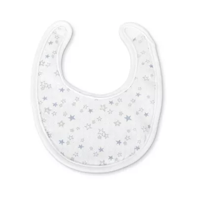Set 2 bavete bumbac pentru nou-nascut, inchidere cu velcro, potrivit pentru hranire si in perioada eruptiei dentare, 0 luni+, Blue