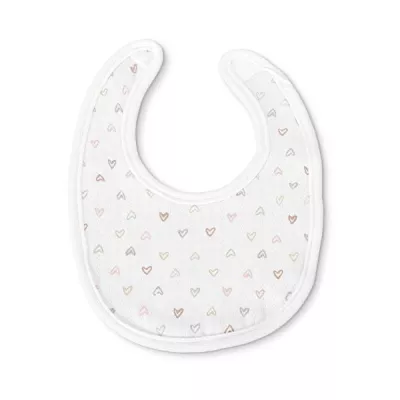 Set 2 bavete bumbac pentru nou-nascut, inchidere cu velcro, potrivit pentru hranire si in perioada eruptiei dentare, 0 luni+, Pink