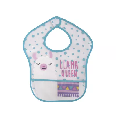 Set 2 bavete impermeabile peva, 28,5 x 36 cm, inchidere cu banda velcro, fetite