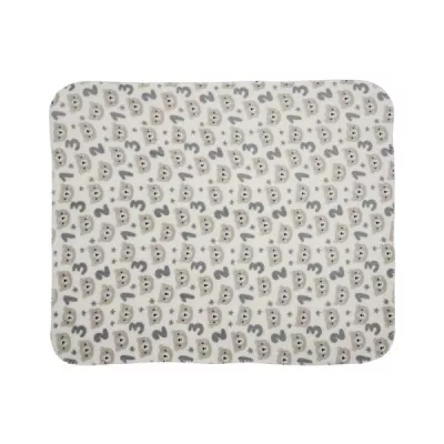 Set 2 piese, paturica moale 90 x 75 cm, pernuta in forma de ursulet 45 x 30 cm, Poffy, 0 luni+, Beige