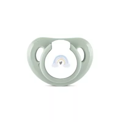 Set 2 suzete cu capac, silicon moale, 0 luni+, Iceberg Green