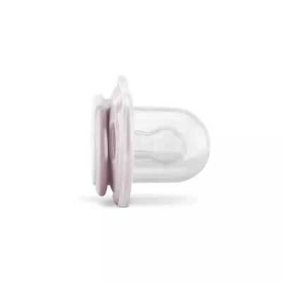 Set 2 suzete cu capac, silicon moale, 0 luni+, Mellow Rose
