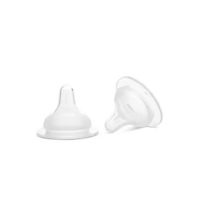 Biberoane, tetine si accesorii - Set 2 tetine din silicon moale, debit mediu, pentru biberoane cu gat larg, 3 luni+, My Friend, bebelorelli.ro