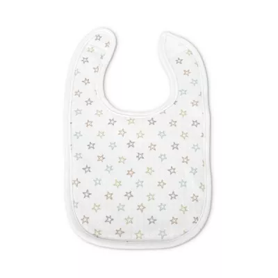 Set 3 bavete bumbac pentru nou-nascut, inchidere cu velcro, potrivit pentru hranire si in perioada eruptiei dentare, 0 luni+, White