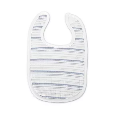 Set 3 bavete bumbac pentru nou-nascut, inchidere cu velcro, potrivit pentru hranire si in perioada eruptiei dentare, 0 luni+, Blue