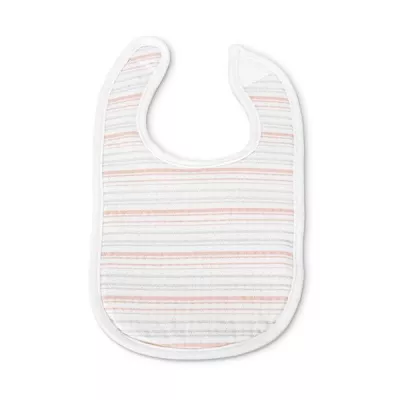 Set 3 bavete bumbac pentru nou-nascut, inchidere cu velcro, potrivit pentru hranire si in perioada eruptiei dentare, 0 luni+, Pink