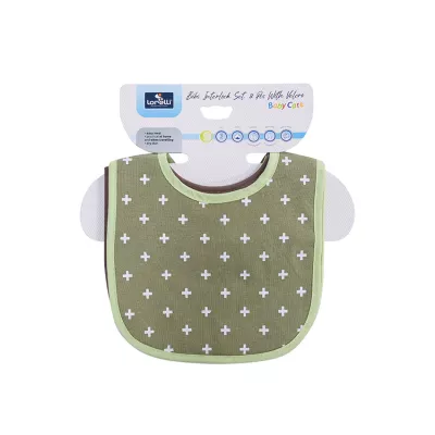 Set 3 bavete bumbac si peva, 30 x 19 cm, inchidere cu banda velcro, unisex