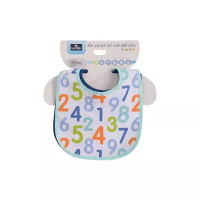 Set 3 bavete bumbac si peva, 30 x 19 cm, inchidere cu banda velcro, baietei