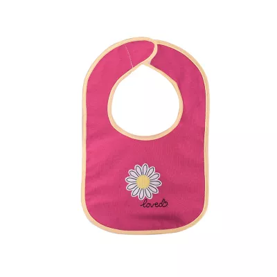 Set 3 bavete bumbac si peva, 30 x 19 cm, inchidere cu banda velcro, fetite