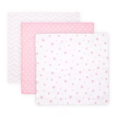 Set 3 scutece pled muselina, 80x80 cm, Pink Mix
