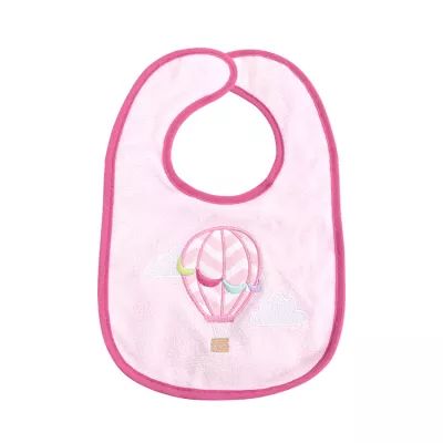 Set 7 bavete bumbac si peva, 30 x 19 cm, inchidere cu banda velcro, fetite