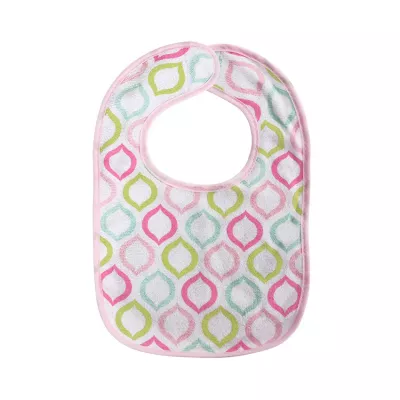 Set 7 bavete bumbac si peva, 30 x 19 cm, inchidere cu banda velcro, fetite