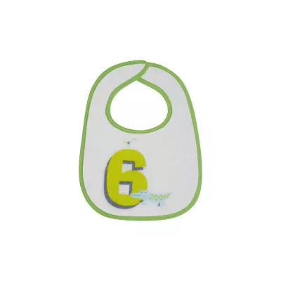 Set 7 bavete,  small, bumbac, inchidere cu arici Boy