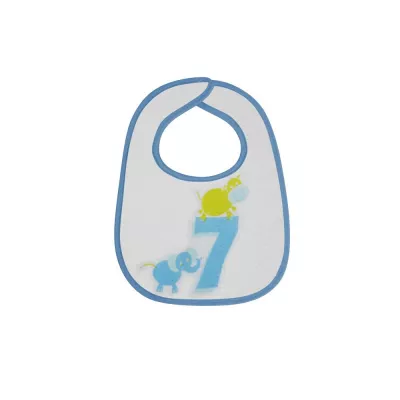 Set 7 bavete,  small, bumbac, inchidere cu arici Boy