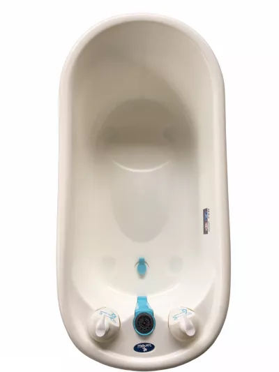 Set cadita 88 cm cu termometru, reductor si accesorii, White Blue