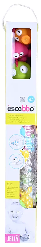 Set de baie 4 piese, Knorr Toys, include covoras de baie din PVC 69x39 cm si 3 jucarii lumea subacvatica, 0 Luni+