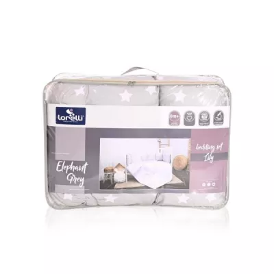 Set lenjerie 7 piese, Lorelli, Lily, bumbac ranforce, pentru paturi 60 x120 cm, Honey Bunny Beige