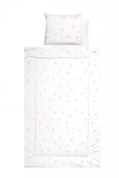 Lenjerii patuturi copii - Set lenjerie pat 4 piese, bumbac ranforce, Beige Bunnies, bebelorelli.ro